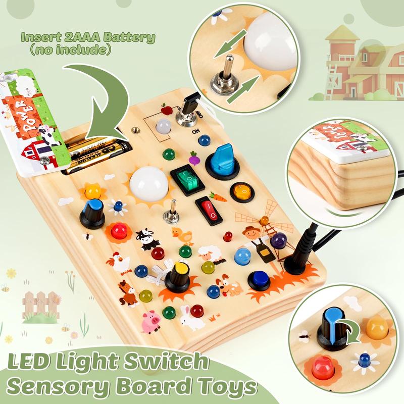 LED Montessori Busy Board – Sensory Light Switch Toy for Toddlers & Kids