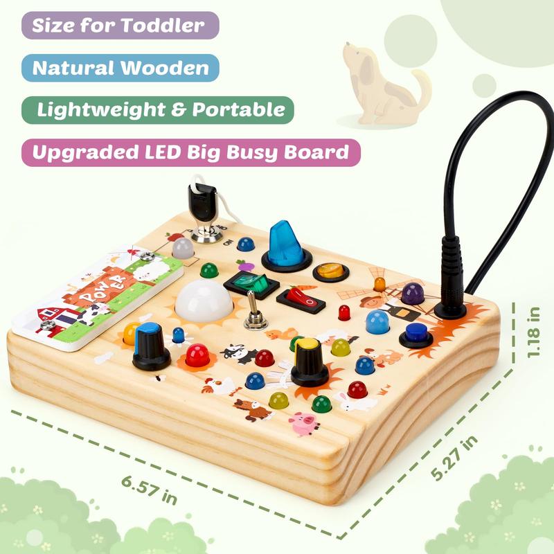 LED Montessori Busy Board – Sensory Light Switch Toy for Toddlers & Kids