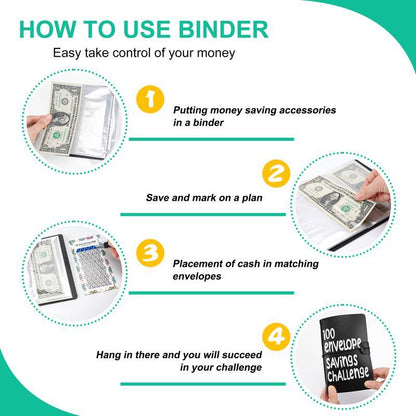 Lumilo™ 100 Money Saving Challenge Envelope Binder