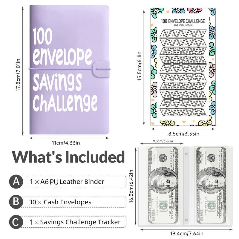 Lumilo™ 100 Money Saving Challenge Envelope Binder